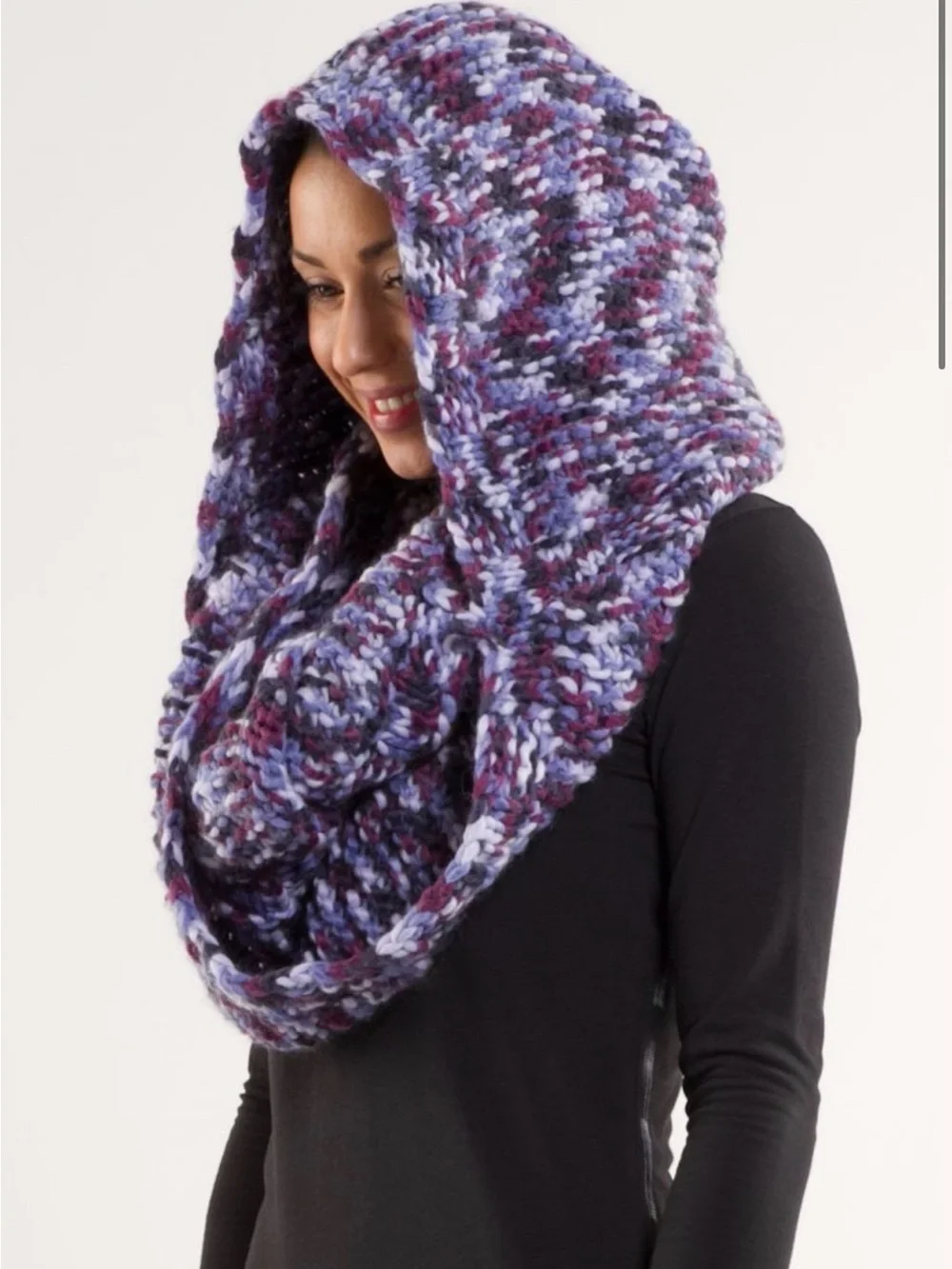 Lululemon Hickey Hider Scarf & Gloves - Black Purple Space Dye - NWT